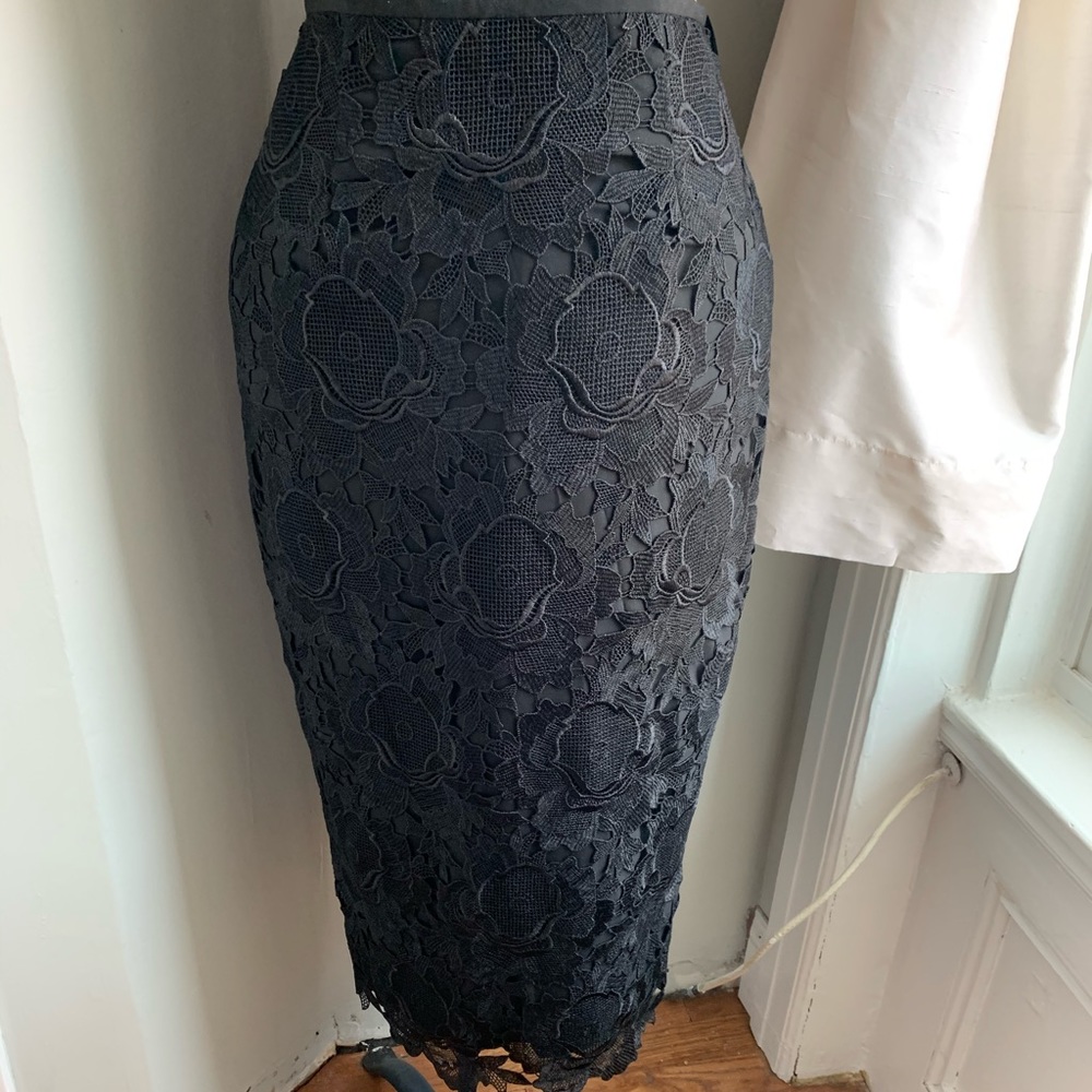 Ted Baker black lace midi skirt size 2 (US 4-6)